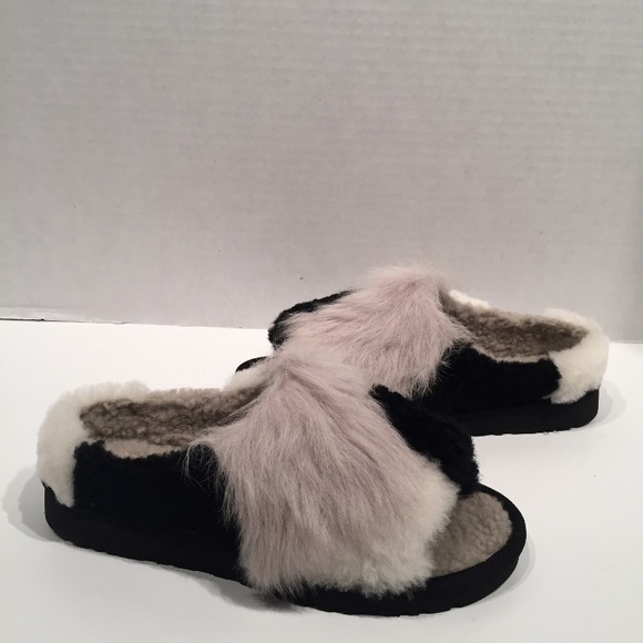 ugg patchwork fluff slide